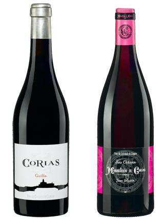 Botellas de vino de Corias, en la comarca de Cangas del Narcea